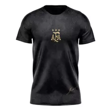 Camiseta Argentina Afa 3 Estrellas Negra Talle Especial