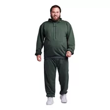 Conjunto Moletom Plus Size Masculino Camisa Capuz E Calça