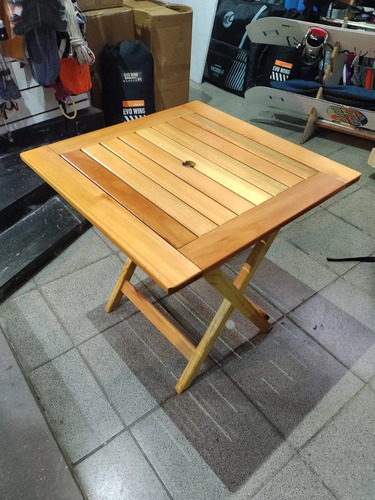 Mesa Plegable De Madera De Eucalipto Para Exterior Jardin Ocre