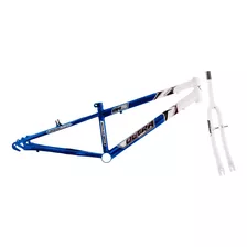 Quadro Aro 26 Ultra Bikes Em Aço Carbono Com Garfo Rebaixado Cor Azul - Branco