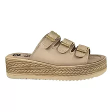 Sandalia Plataforma Baja Moda Mujer Huarache Hebilla Oferta