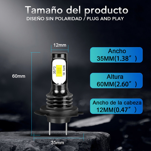 Para Jaguar Xf - H7 Led Faro Delantero Alto/bajo/luz Lateral Foto 8