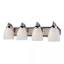 Tocador Elk 570-4c-ws De 4 Luces En Cromo Pulido Y Vidrio Re