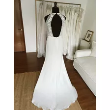 Vestido De Novia Unico Escote Halter Con Detalle Encaje