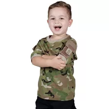 Camiseta Infantil Ranger Militar Camuflada Bélica Multicam