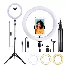 Kit Iluminação Led Ring Light Tripé Mesa Iluminador Para Vídeos Youtube Circular Ring Light - 3500k A 5500 110v/220v