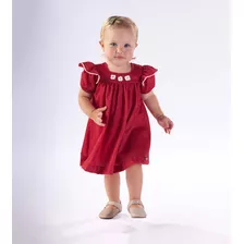 Vestido Kiki Xodó Menina Bebê Vermelho