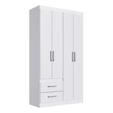 Guarda-roupa Solteiro 4 Portas 2 Gavetas Branco - Decibal