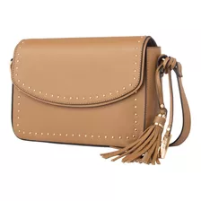 Bolsa Feminina Transversal Tachinhas Alça Regulavel 39047 Cor Marrom