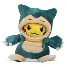 Pikachu Snorlax Cosplay Pelúcia Pokémon Anime 22cm