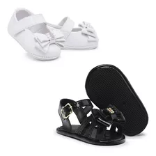 Kit 2 Pares De Sapatinho Baby Infantil Menina Para Batizado