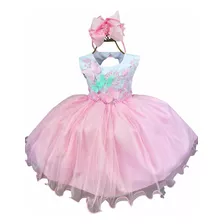 Vestido Jardín Encantado Para Niñas Con Mariposas Y Perlas