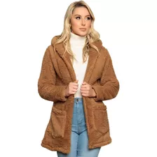 Jaqueta Feminina Casaco Teddy Sobretudo Frio Cores Moda 