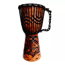 Djembe Percussão Africano - Tambor 37 Cm Madeira Maciça 