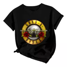 Camiseta Guns Roses Baby Look Tecido 100% Algodão