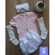 Conjunto Tienda De Tita (body+cubre Pañal+lazo+medias) 