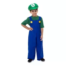 Fantasia Luigi Infantil Masculino+quepe+bigode