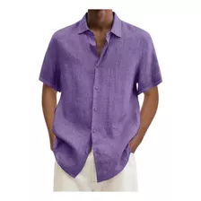 Camiseta Casual C Para Hombre, Manga Corta, Lisa, Cuello Alt