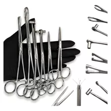 Kit Pinças Body Piercing Completo Iniciante Profissional