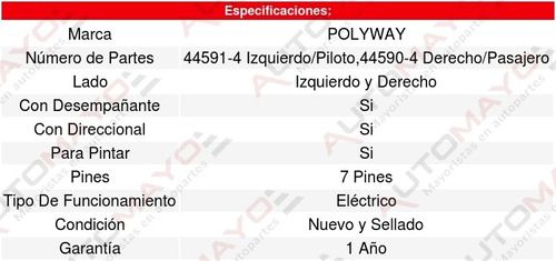 Kit 2 Espejos (de Calidad) Renault Fluence 11-15 Polyway Foto 3