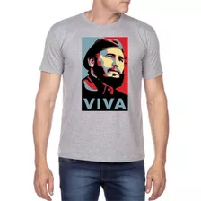 Camiseta Fidel Castro - Revolução Cuba Arte Exclusiva R1