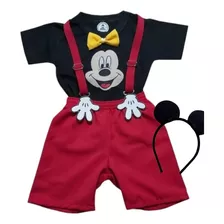 Fantasia Roupa Do Mickey Conjunto Infantil Menino 1 Á 3 Anos