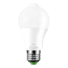 Lâmpada Led Bulbo Com Sensor De Movimento 12w Branco Frio