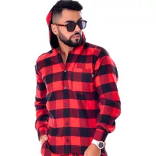 Camisa Xadrez Flanelada Com Capuz Envio Rápido! Pronta Entre