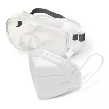 Kit Goggles + Cubrebocas Kn95 Protectores Para Laboratorio 