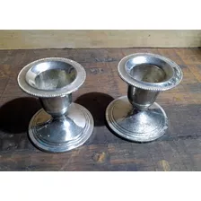 2 Candelabros Chapados En Plata 