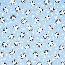 Tecido Infantil Patchwork Bebê Panda Azul 0,50m - Wp Connect