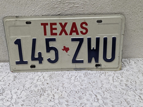 Placa Patente Vintage De Texas Eua Original Colección Multicolor — imagen 1