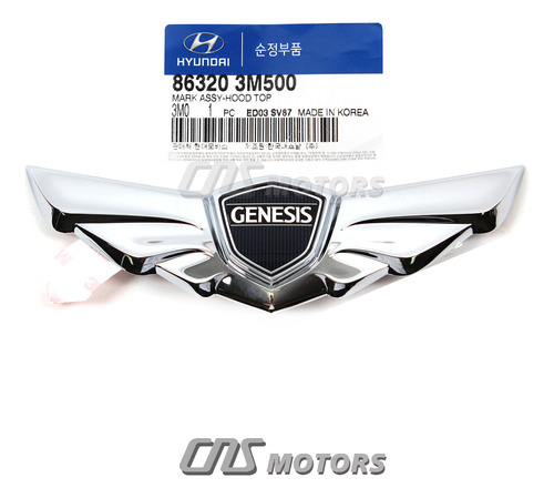 Genuine Hood Wing Emblem For 2009-2014 Hyundai Genesis O Ddf Foto 3