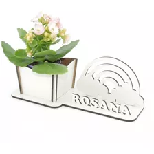 5 Porta Flores Display Personalizado Mdf Branco Arco-íris