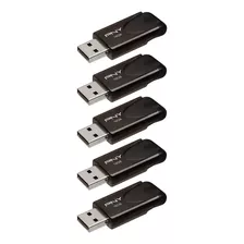 Pny Attaché Usb 2.0 Unidad Flash, Negro, 16gb 5-pack