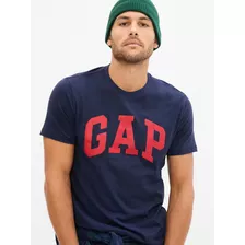 Hombre Polera Gap Logo Basica Azul Oscuro