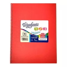 Cuaderno Triunfante Tipo Abc Espiral 21x27 60 Hojas Rayadas Color Rojo
