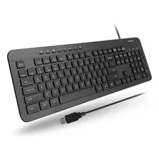 Teclado Ultradelgado Con Cable Usb De Pc | Negro / Macally