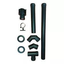 Kit De Caños Negros 80 Mm Para Calefactor A Pellet 