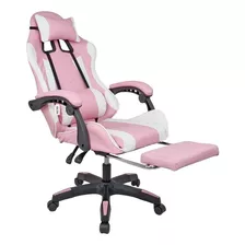 Cadeira Gamer Giratória Kelter Rosa E Branca V7010x