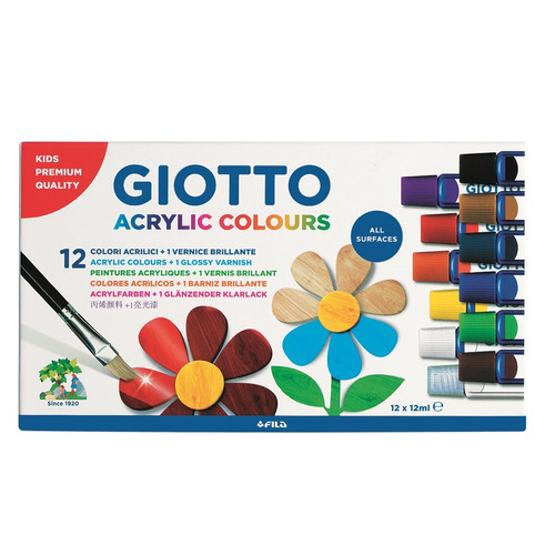 Pintura  Acrilica  Pomo  En Caja  12  Colores  12  Ml Giotto