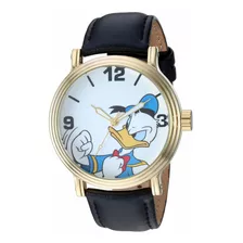 Reloj Hombre Disney Wds000690 Cuarzo Pulso Negro En Cuero