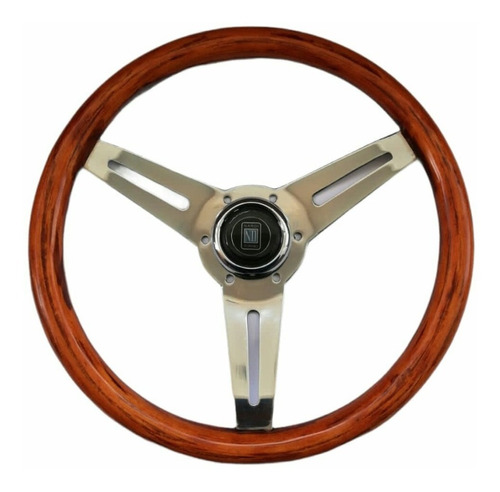 Volante De Madera Clsico Tipo Nardi Cromo Excelente Calidad Foto 3