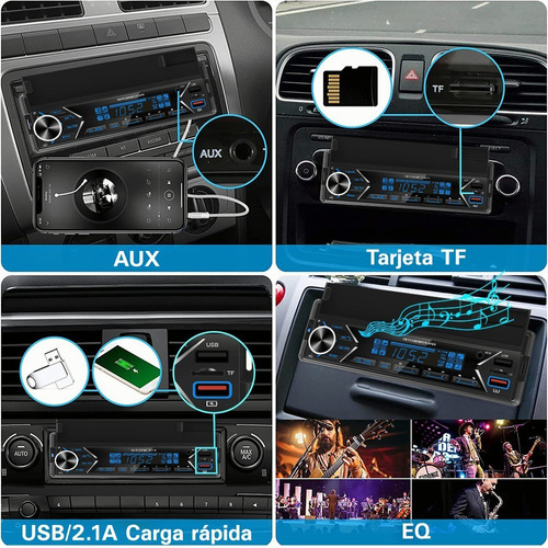 Auto Estreo Reproductor Mp3 Radio Bluetooth Y Soporte Mvil Foto 4