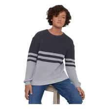 Sweater Niño Teen Rayado Color Gris