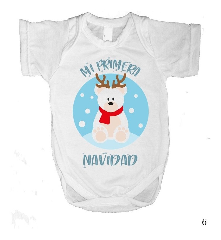 Body Bebés Mi Primera Navidad Frases Personalizado Oso Reno