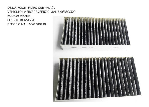 Filtro Cabina A/a Mercedes Benz Gl/ml 320/350/420 Foto 3