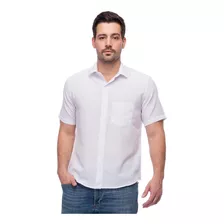 Camisa Manga Curta Slim Com Bolso Não Amassa Branco