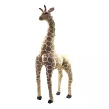 Girafa Gigante Realista Em Pé De Pelúcia 128 Cm