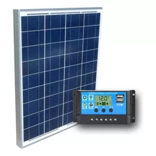 Kit Painel Placa Solar 60w + Controlador Carrega Bateria 12v